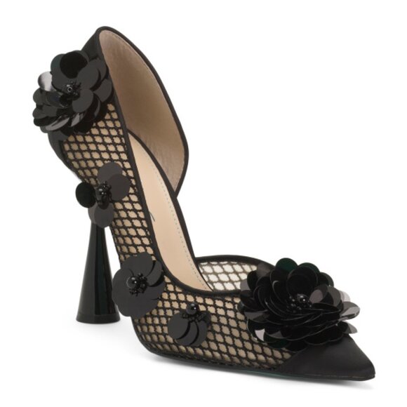 BETSEY JOHNSON Nash Mesh Embellished Heels - Picture 1 of 3